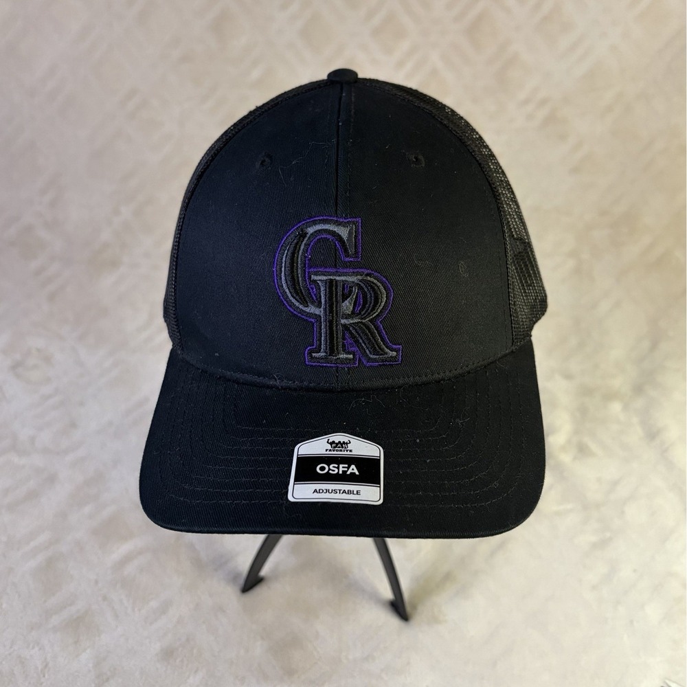 Colorado Rockies Hat‎ Trucker Snapback Black Purple MLB Fan Favorite Adjustable